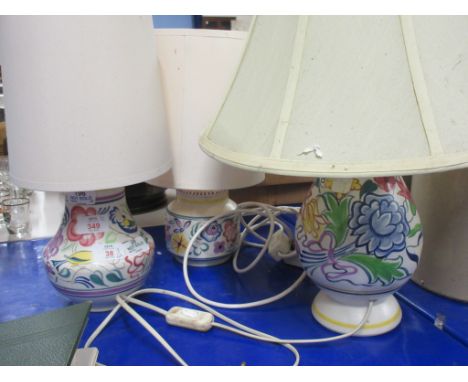 GROUP OF THREE POOLE POTTERY LAMP BASES