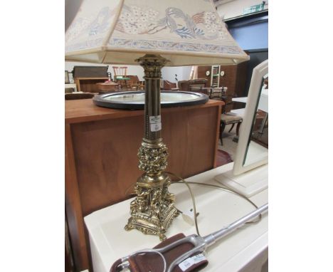 LARGE AND IMPRESSIVE BRASS LAMP BASE APPROX 56CM