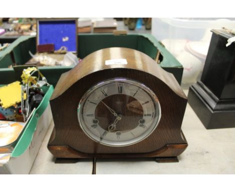 Oak Cased Smiths Mantle Clock
