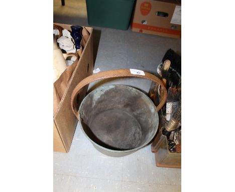 Small Vintage Brass and Iron Jam Pan