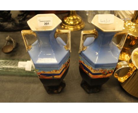 Pair of Vintage Vases decorated with Arabian Scenes