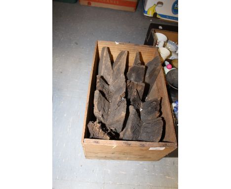 Box of Vintage Wooden Wedges