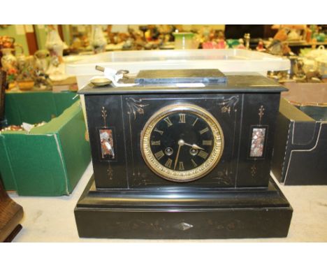 Black Slate Mantle Clock A/F