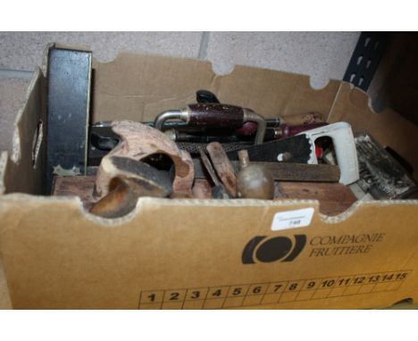 2 Wooden Block Planes and mixed vintage Joinery Tools