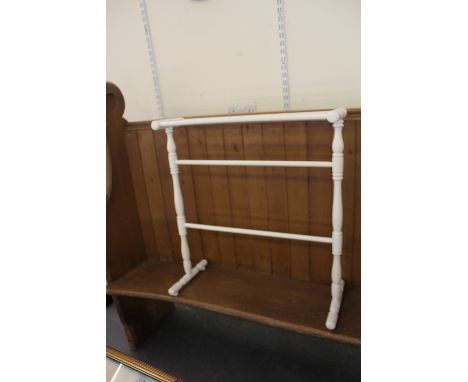White Painted Free-Standing Vintage Towel Rail