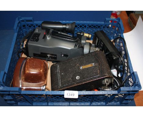 A Kodak Retinette 35mm Range Finder Camera with Schneider Reomar 45mm f/3.5 Lens and an ever ready Case together with a Kodak