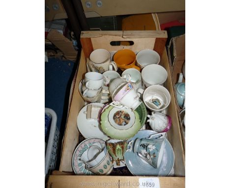 A quantity of commemorative china and miscellaneous small cups and saucers