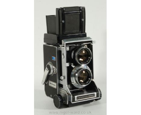 A Mamiya C33 Professional Twin Lens Reflex Camera having a Mamiya Sekor 80mm f/2.8 Lens and waist level finder. Body No. H321