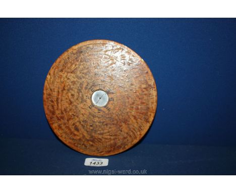 A Chinese wooden Calendar/zodiac Disc and compass