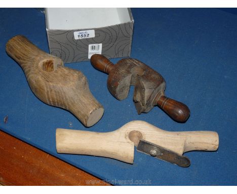 Three old taper joint/wooden spoke cutting tools.