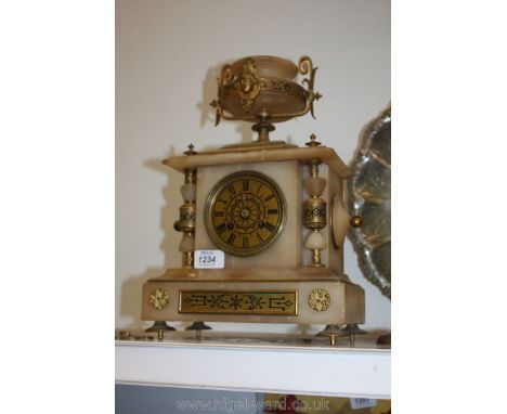 A French alabaster Mantle Clock