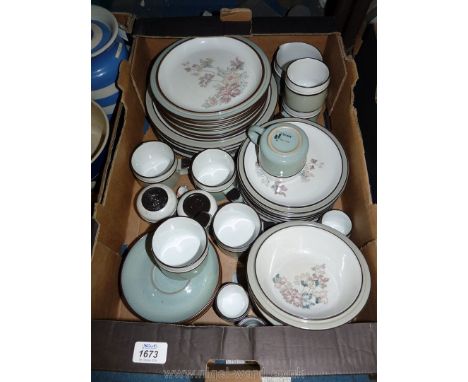 A part Denby "Romance" Dinner service including six tea plates, five bowls, six side plates and five dinner plates, together 