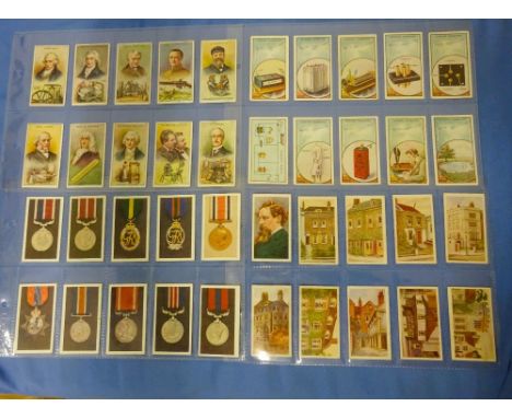 Cigarette cards, R J Hill, 2 complete sets and many part sets in plastic sleeves, complete sets Decorations & Medals, Histori