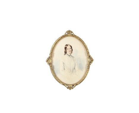 IRISH SCHOOL (19 CENTURY) Portrait of a Woman Watercolour, 40 x 30cm (15¾ x 11¾) Inscribed 'Mary Cronin' on frame verso 