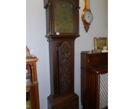 A George III 8 day long case automaton clock by John Spinks, Revesby (Lincolnshire) case dated M Allenby 1773