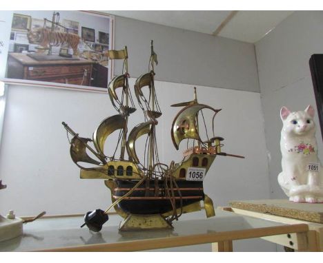 A model of a galleon as a table lamp