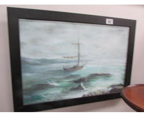 An oil on board seascape signed Bobbi