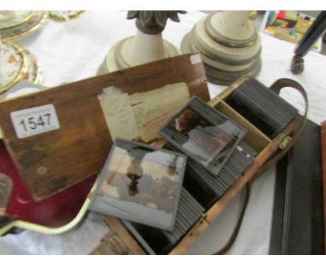 A collection of 48 magic lantern slides including Royalty, sea, art, topographic etc