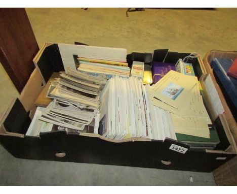 An eclectic mix of ephemera including FDC's. trade cards, cigarette cards, photographs and in excess of 250 postcards (mainly