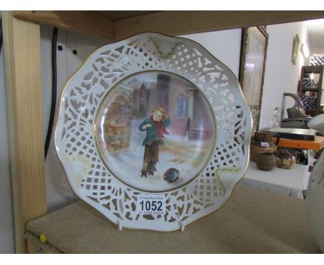 An Edwardian hand painted plate signed E R Booth
