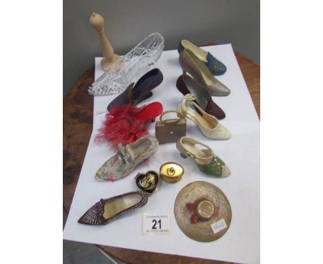 A collection of miniature model shoes etc