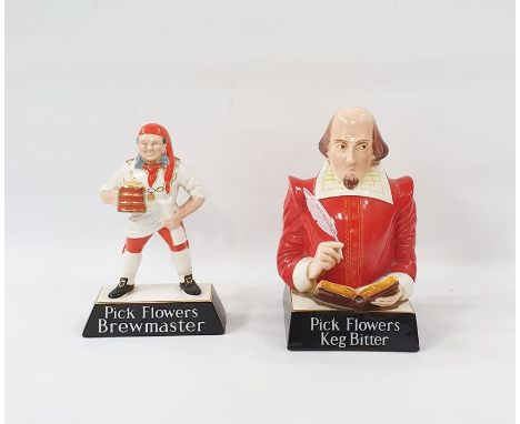 Two Carltonware pottery advertising figures "Pick Flowers, Brewmaster", man with foaming jug of ale and "Pick Flowers, Keg Bi