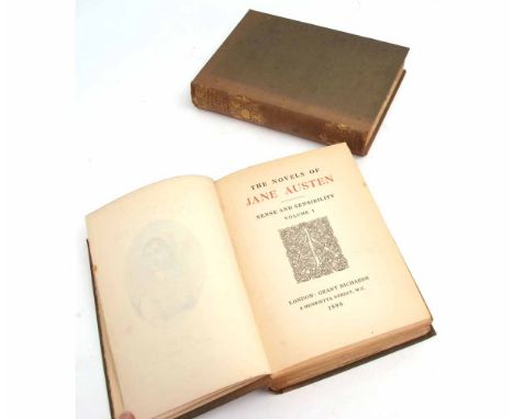 JANE AUSTEN: SENSE AND SENSIBILITY, London, Grant Richards 1898, 2 volumes, "The Novels of Jane Austen Winchester Edition" vo