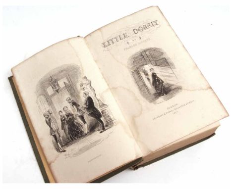 CHARLES DICKENS: LITTLE DORRIT, illustrated H K Browne, London, Bradbury & Evans 1857, 1st edition in book form, engraved fro