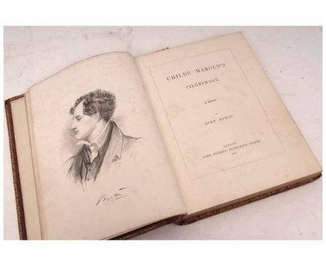 GEORGE GORDON NOEL LORD BYRON: CHILDE HARALD'S PILGRIMAGE, A ROMAUNT, London, John Murray 1855, engraved portrait frontispiec