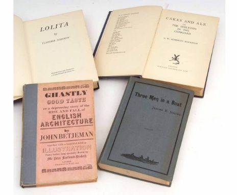 JEROME K JEROME: THREE MEN IN A BOAT, 1889, 1st edition, 1st issue, "Quay Street", original cloth gilt plus JOHN BETJEMAN: GH