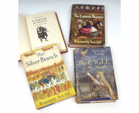 ROSEMARY SUTCLIFF, 4 titles: THE EAGLE OF THE NINTH, 1954, 1st edition; THE SILVER BRANCH, 1957 1st edition; WARRIOR SCARLET,