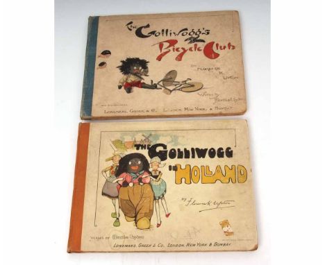 FLORENCE K UPTON, 2 titles: THE GOLLIWOGG'S BICYCLE CLUB, London, Longmans [1896] 1st edition, 31 leaves of coloured illustra