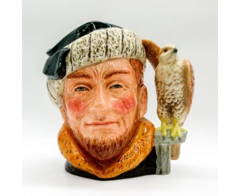 Rare Hornes version. Style two. Dark green and brown striped fur hat, dark brown coat and ginger beard. Brown falcon handle. 