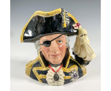 Special edition, glazed, hand painted. Horatio Nelson is in his black and gold royal navy uniform, black eye patch. The handl