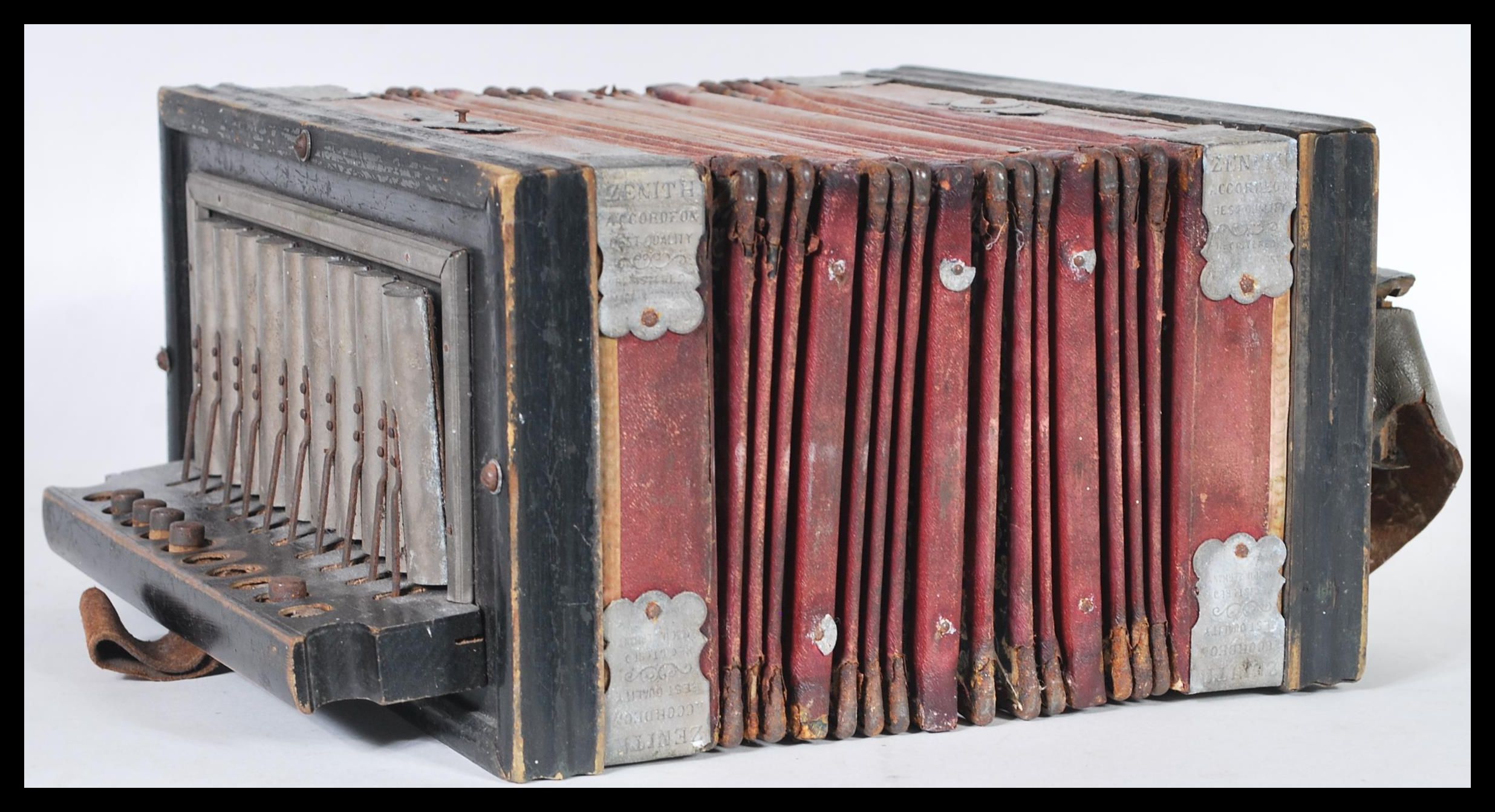 A late 19th Century musical accordion squeeze box by Zenith with