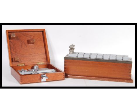 A vintage early 20th Century W G Pye and Co of Cambridge scientific instrument number 54135 mounted on board with adjustable 
