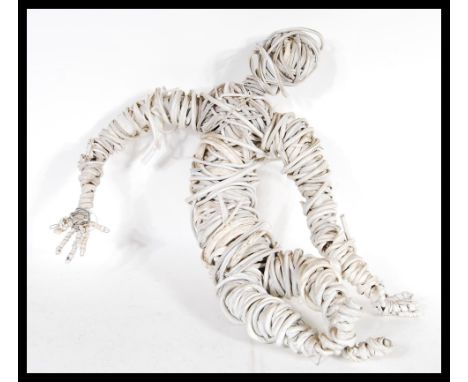 A vintage retro 20th Century unusual statue figurine constructed out of wounded wire in the manner of&nbsp;Rich Stainthorp. M