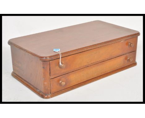A vintage 20th Century advertising point of sale shop haberdashery sewing box for Anchor Sewing having two pull out drawers w