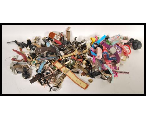 A large selection of wrist watches and wrist watch parts to include ladies and mens watches of many types and brands to inclu