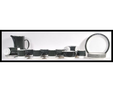 Robert Jefferson - Poole Pottery - A vintage retro 20th Century 1960's pottery coffee and tea service in the Charcoal colourw