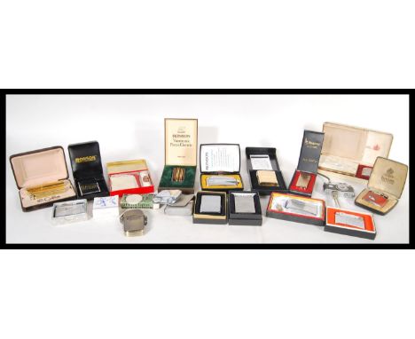 A collection of vintage lighters all in original boxes to include, Ronson, Zippo, Playboy, Sarome, Calibri, Brother, Kingsway