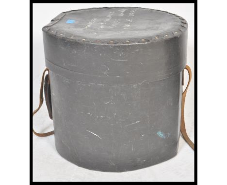 A vintage 20th Century St John's Ambulance parade drum, the drum finished in black and blue, in hard case with notation readi