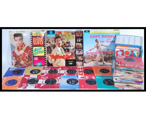 A collection of vintage 1960's 7 inch 45 rpm and EP vinyl records to include Elvis Presley, the Teddy Bears, Manfred Mann, Jo