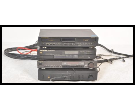 A stacking music entertainment system in four parts,consisting of a Marantz Stereo double cassette deck SD635, Marantz Compac