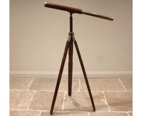 A 19th century mahogany cased brass 'day or night' naval telescope by Proctor Beilby, signed with the makers name to the bras