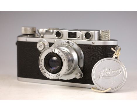 An Ernst Leitz Wetzlar Leica III 35mm rangefinder camera, chrome finish, serial number 266929, manufactured 1937, fitted with