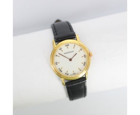 A Jaeger LeCoultre ladies yellow metal cased Odysseus wristwatch, the circular white dial with baton and Roman numerals, set 