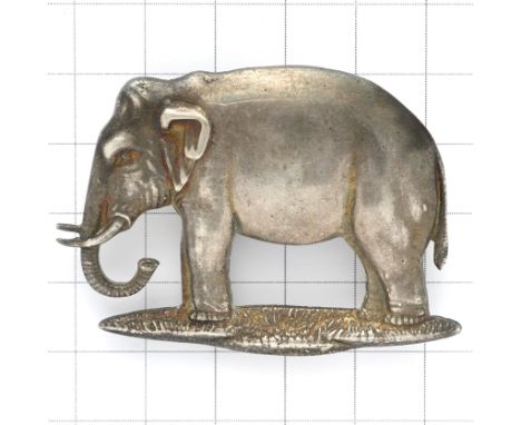 19th PWO Hussars scarce pre 1922 Officer’s pouch badge.A good die-cast silvered larger pattern.Screw postsThe Elephant was bo