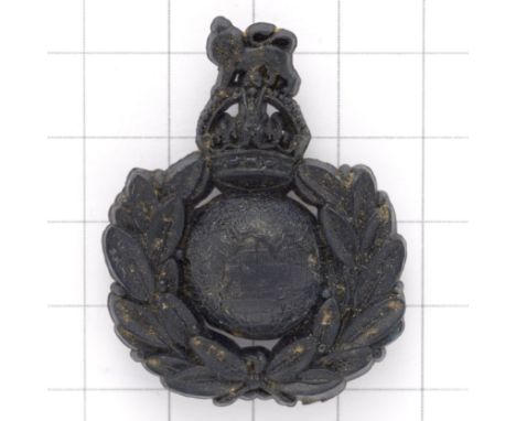 Royal Marines scarce WW2 dark blue plastic economy cap badge.(KK 2246)A.Stanley & Sons, WalsallBladesVGC