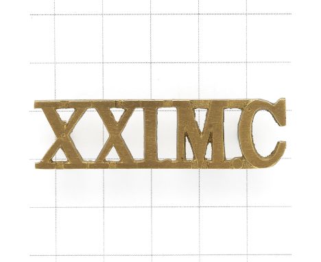 XXIMC cast brass Indian Army Mule Corps shoulder title.LoopsGC